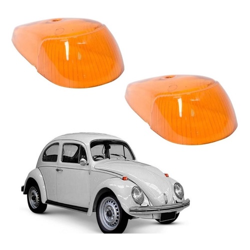 Par Lente Lanterna Pisca Dianteiro Fusca 70/ Ambar / Amarela em Oferta na Shopee