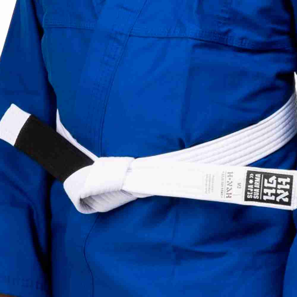Faixa Kimono Ponta Preta Jiu Jitsu Haganah Graduação Elite em Oferta na Shopee