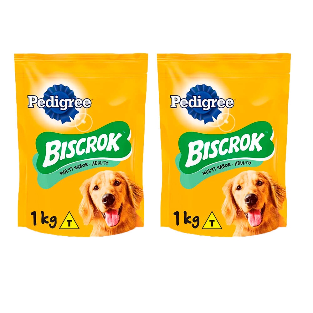 Kit 2 Biscoito Pedigree Biscrok Multi Cães Adultos 1kg em Oferta na Shopee