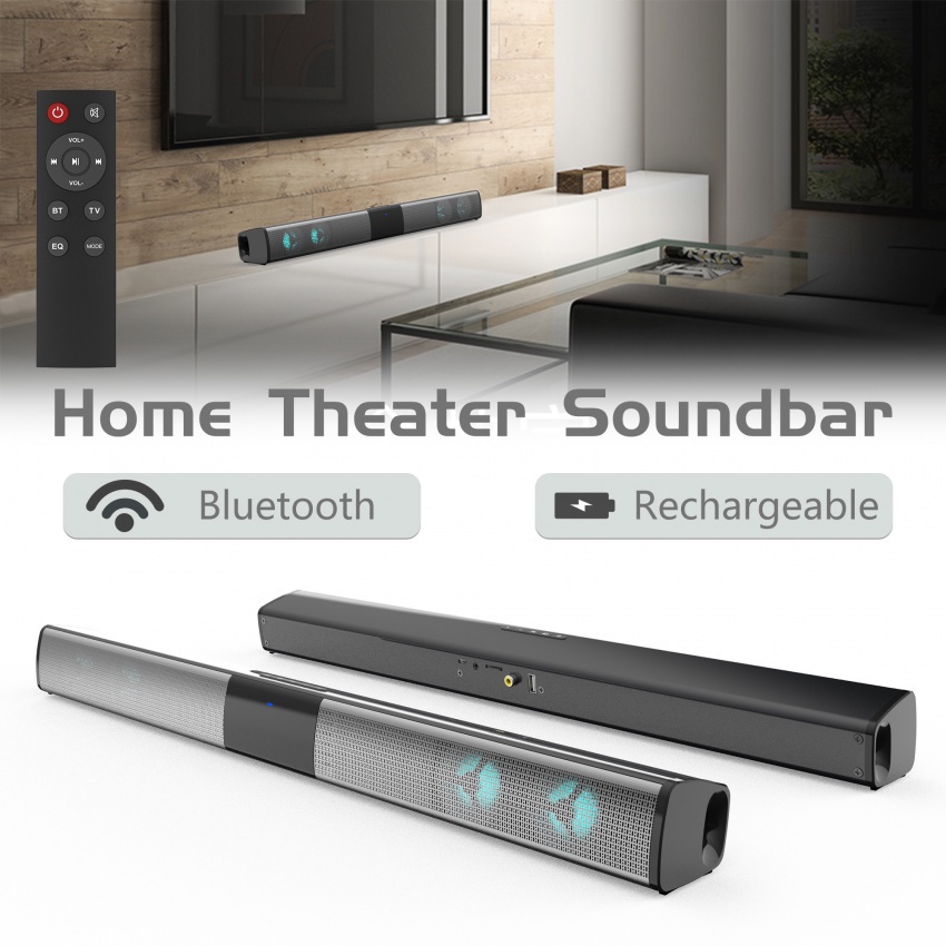 Wireless Sound Bar Bluetooth Hifi Speaker TV Home Theater Soundbar for 3.5mm TV Output