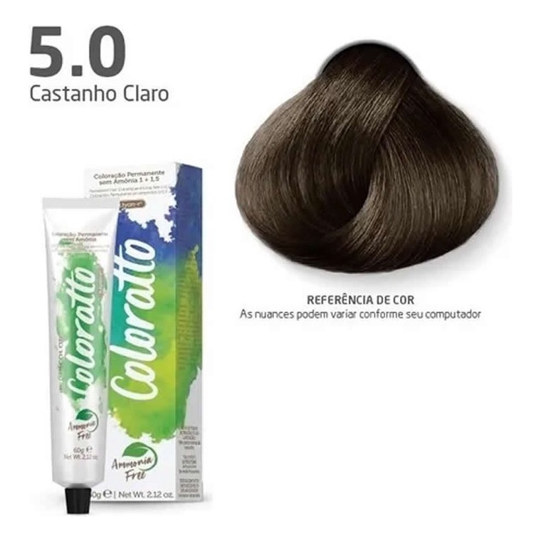 Coloração Permanente Sem Amônia Nº 5.0 Nova Coloratto 60g - Beauty