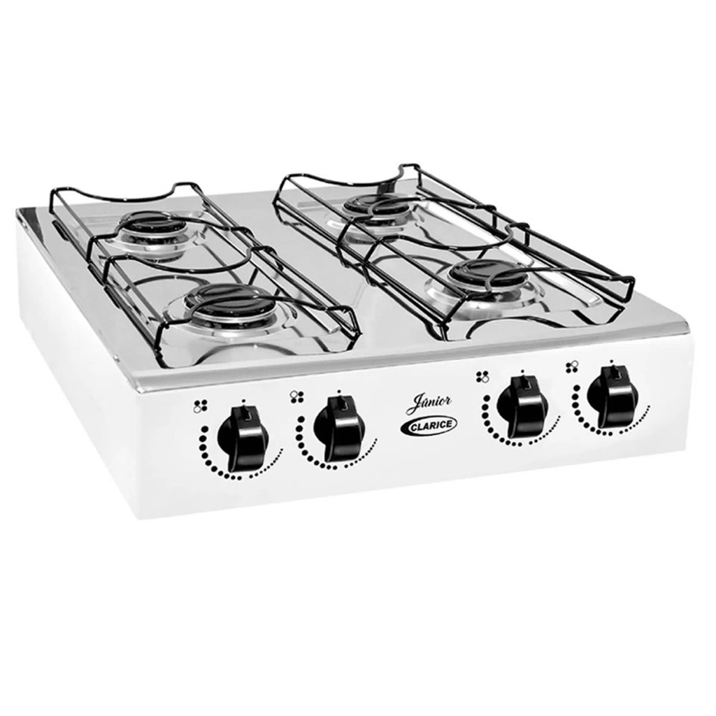 Fogão Gás Junior 4 Bocas de Mesa Inox Branco