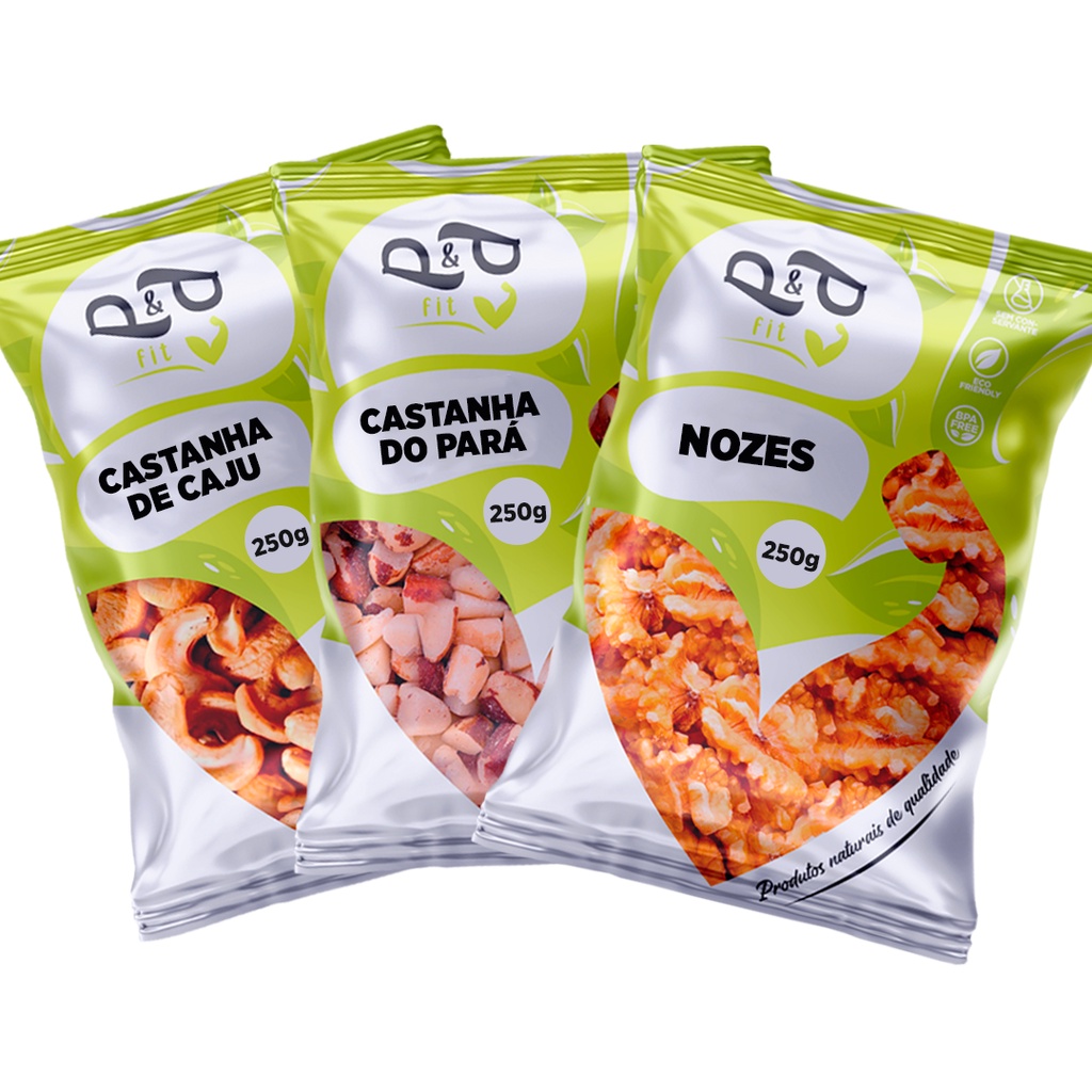 Castanha de Caju Castanha do Pará e Nozes - P&P em Oferta na Shopee