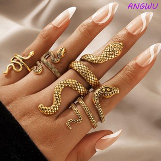Conjunto Anel Cobra ANGWU Gótico Ajustável/Presente Do Dia Dos Namorados Para Masculino