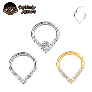 ASTM F136 Implante Grau Titânio 16G Dobradiça 8-10mm Anel Do Nariz Brinco Septum 2023 Novas Jóias Perfuradas