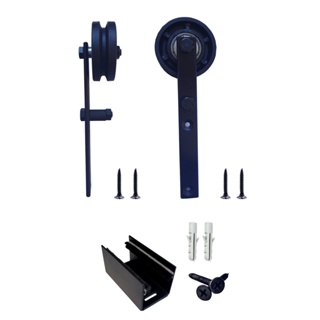Kit 2 Roldanas e 1 Guia para Trilho Cantoneira Ferro - Preto - Al-Fer em Oferta na Shopee