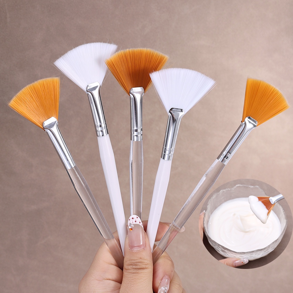 3 Peças 2 Cores DIY Beauty Spa Máscara Pincel De Maquiagem Profissional Pincéis De Portátil Macios Aplicador Em Leque Fe