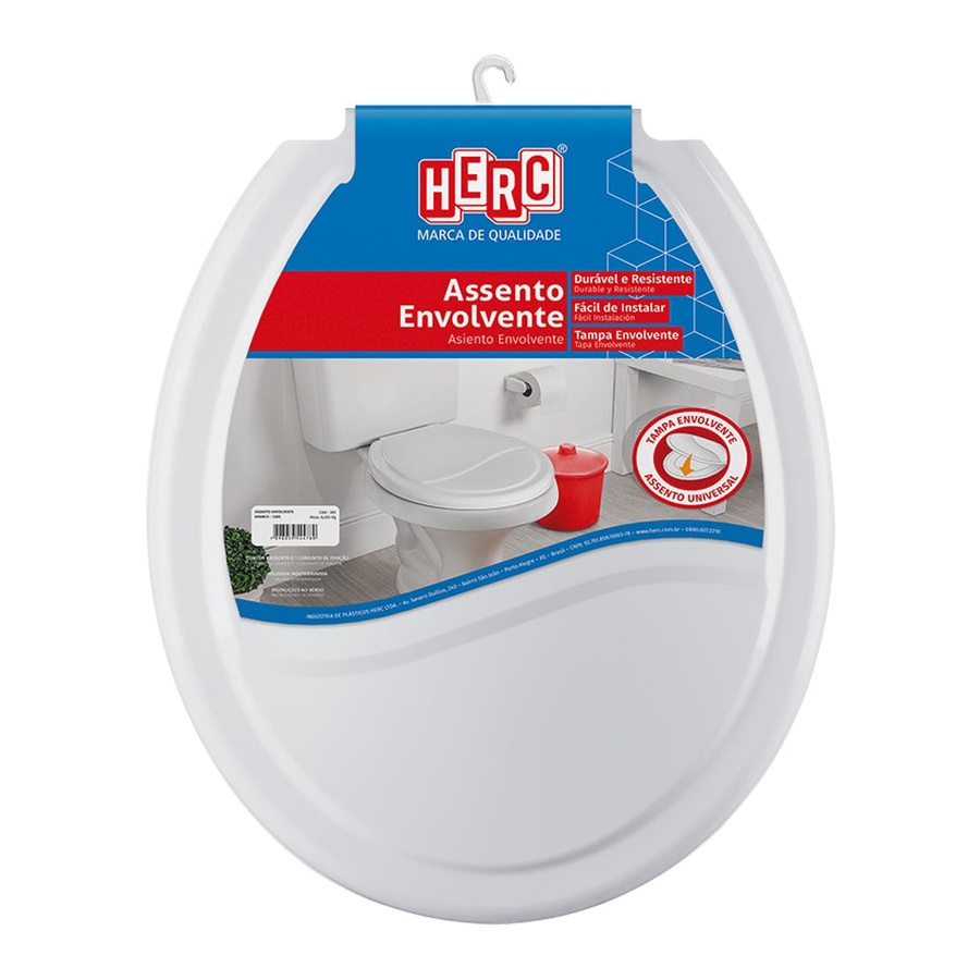 Assento Sanitário Com Tampa Envolvente Cinza Claro Herc