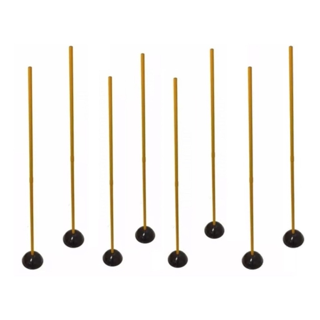 Kit Estacas de Agilidade com Base 6 Unidades 1,60m Treino Funcional Campo Socity Intenso Futebol