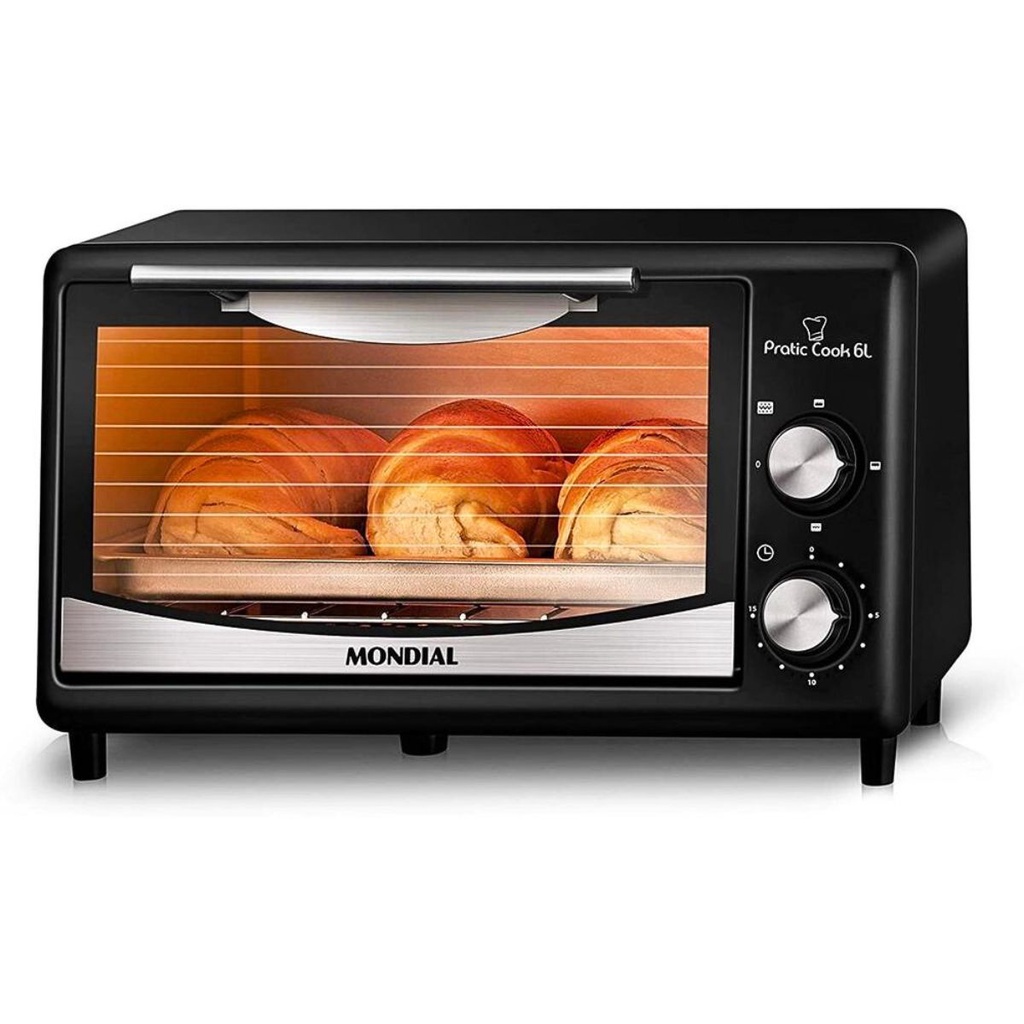 Forno Elétrico Mondial Pratic Cook FR-09 650W De Bancada 6L Inox 127V