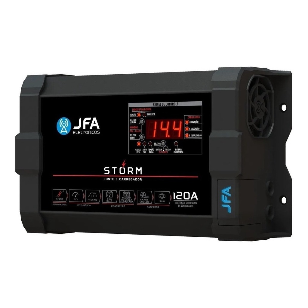 Fonte Carregador Jfa Automotivo com 120 Amperes Medidor Cca