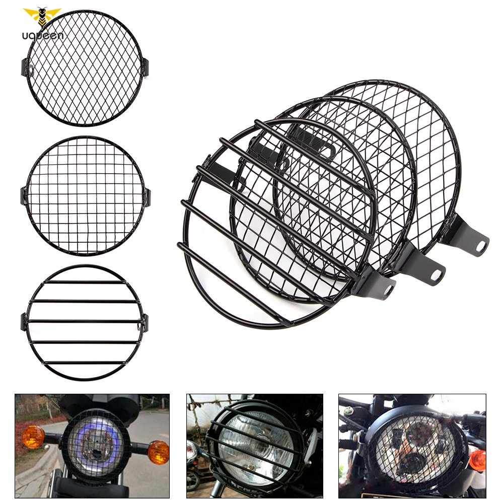 UQ 15.6cm/6.14inch Motocicleta Universal Vintage Protetor De Farol Retro Grill Capa De Lâmpada