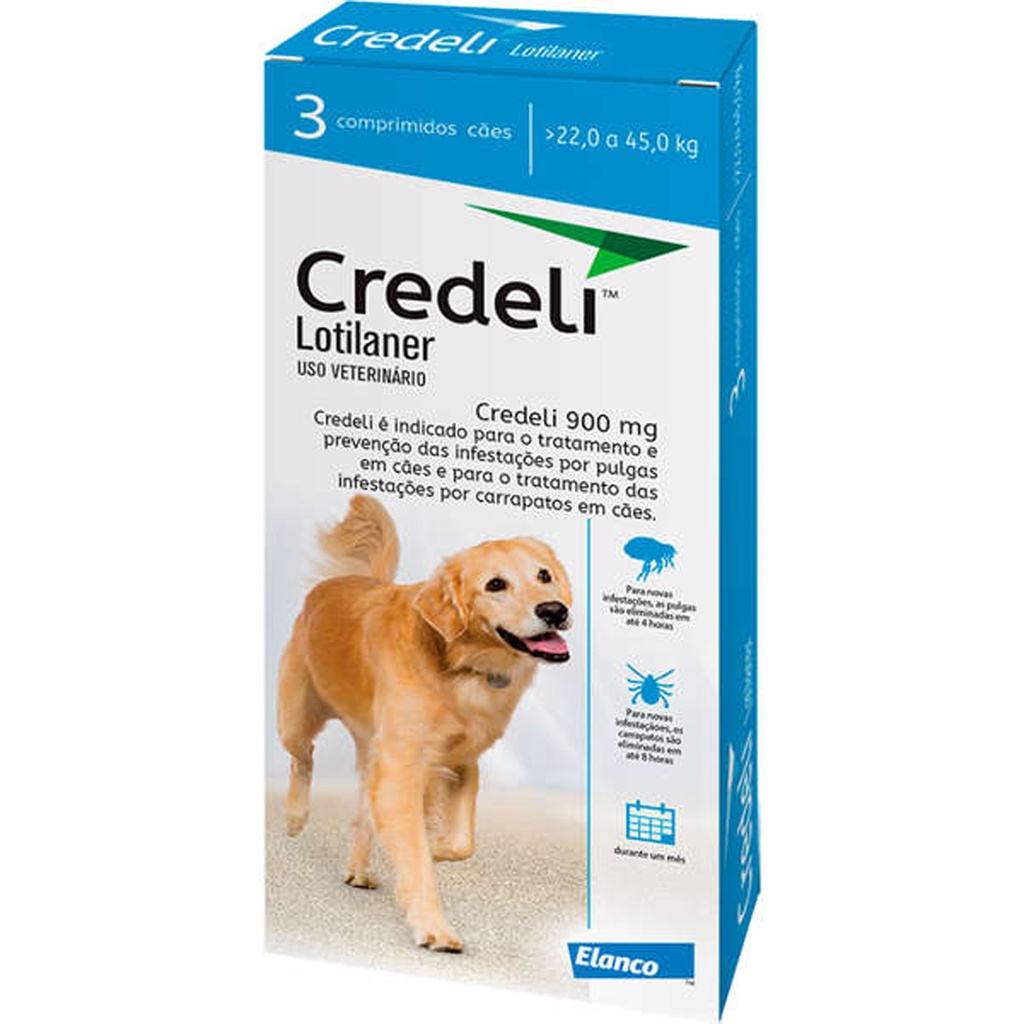 Credeli Elanco  900 mg para Cães de 22 a 45 Kg - 3 Comprimidos em Oferta na Shopee