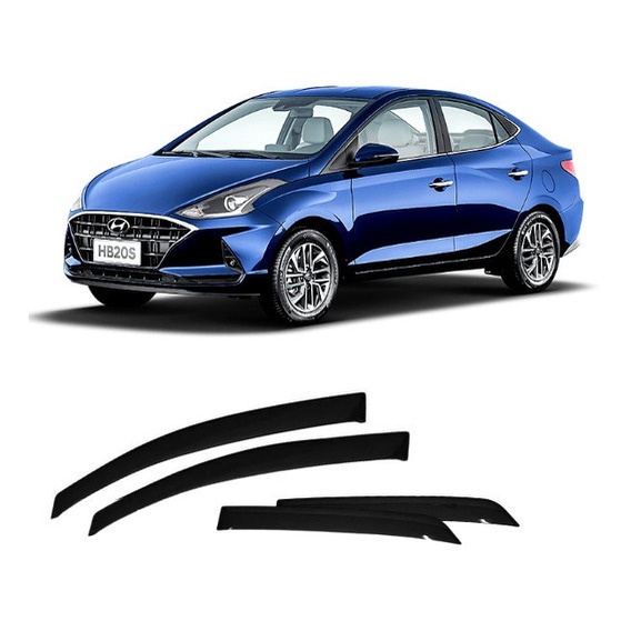 Calha de Chuva Defletor Slim Hyundai Novo Hb20 Sedan 2020 a 2022 4 Portas Ecoflex