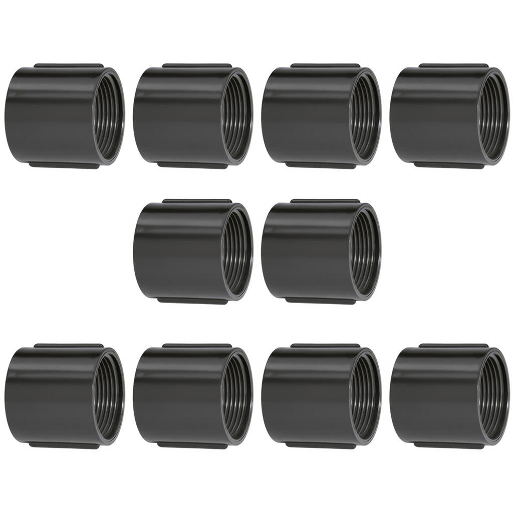 Kit 10 Luvas Eletroduto Preto Roscavel Pvc 1 Polegada Amanco em Oferta na Shopee