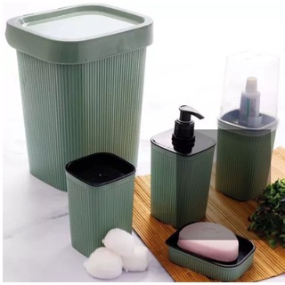 Kit Banheiro Verde Classic 5 Peças Plasutil em Oferta na Shopee