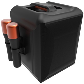 Suporte Para Microfone Duplo de Parede/ Lateral Caixa Compatível Microfones Sem Fio Jbl Partybox Encore Karaokê para Descanso Apoio e Expositor Material Plástico - PLA Preto Fácil Fixação Dupla face Excelente Qualidade Uso Mic Igrejas Escola 2 Mics