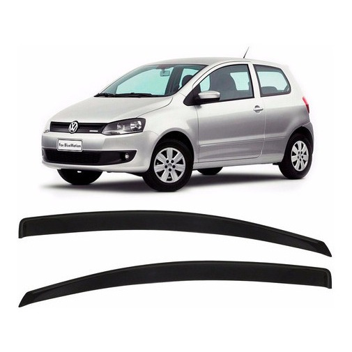Calha De Chuva Defletor Vw Fox 2004 A 2015 2 Portas Acrilico Fume Tiger VW3630
