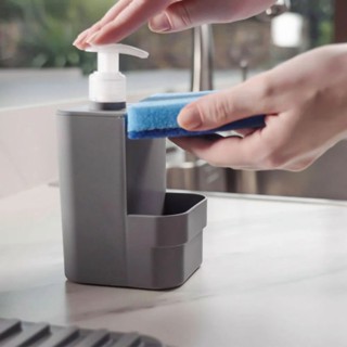 Dispenser Porta Detergente Dosador Sabão Liquido e Esponja Bucha Para Pia Bancada Cozinha Trium Ou em Oferta na Shopee