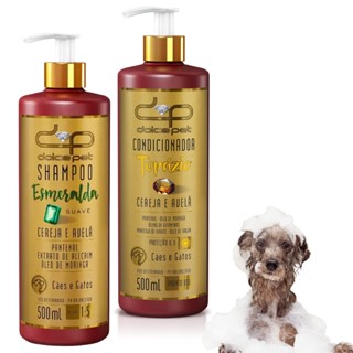 Kit Dolce Pet Shampo Suave e Condicionador Para Cães  Gatos 500ML