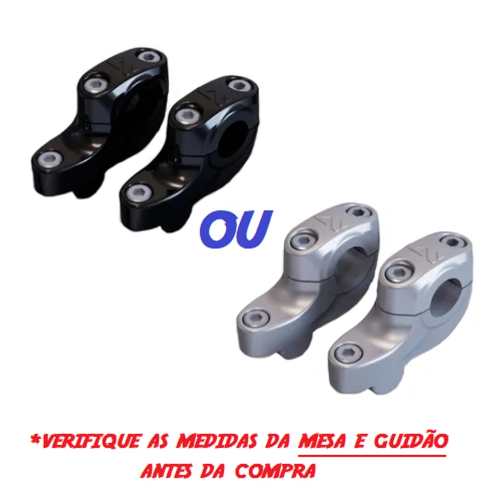 RISER ADAPTADOR ALONGADOR RECUADO P/ GUIDÃO 22  28 31