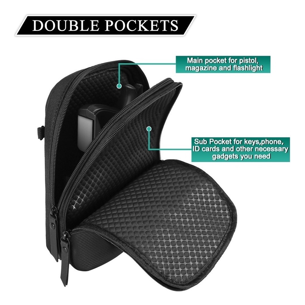 Detalhes do Saco De Pistola Tático Externo Multifuncional Escondido Portátil Cintura Ajustável Para Homens Ombro