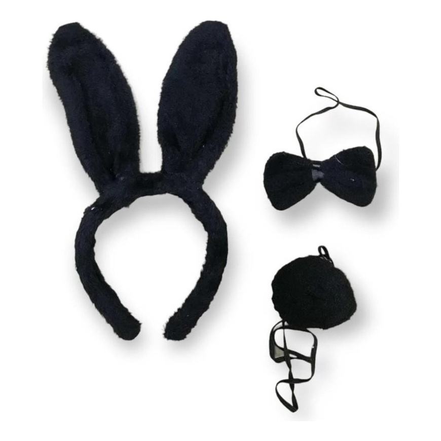 Orelhas Coelho Páscoa 3pcas Preto Fantasias  Festas em Oferta na Shopee