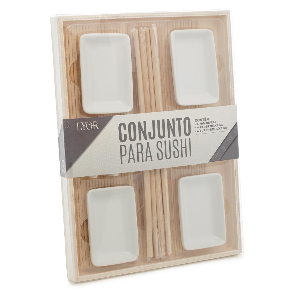 Conjunto de Esteira para Sushi Lyor de Bambu - Home & Living