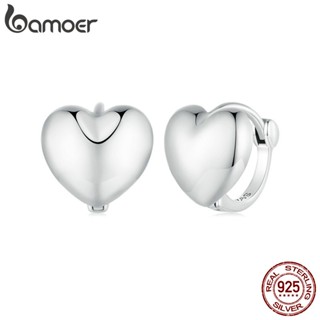 BAMOER 925 Prata Esterlina Simples Brincos De Moda Para Mulheres