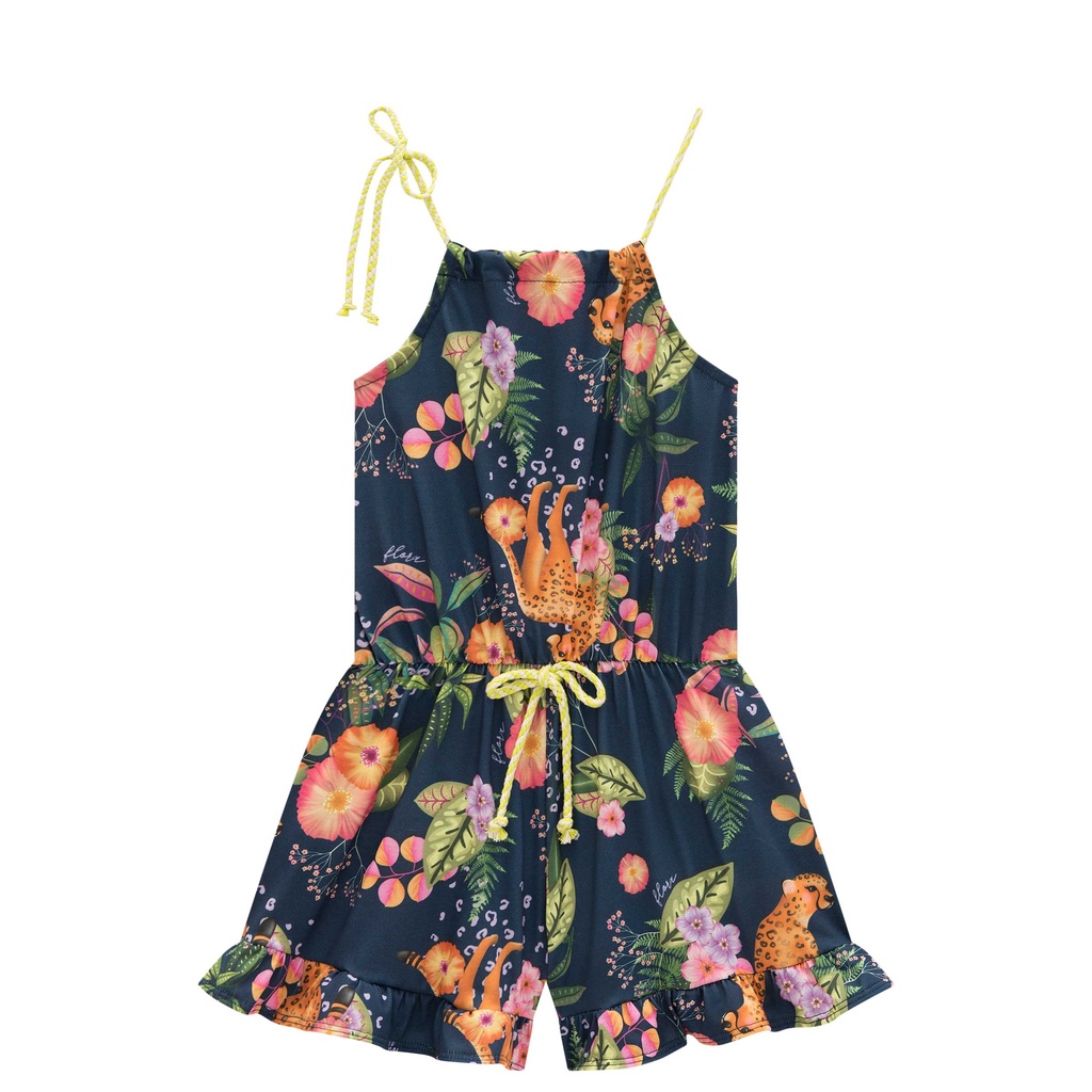 Macaquinho Infantil Alça Barbante em Malha Fresh Floral Flora by Infanti