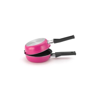 Frigideira Dupla Hamburgueira Antiaderente Nacional Rosa N14