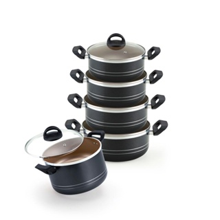 Jogo Panelas Ipanema 5 Peças Preto Nacional em Oferta na Shopee