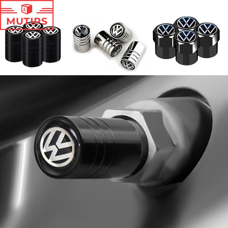 Volkswagen 4Pcs/Set Pneus De Liga De Alumínio Para Carros Tampa De Ar Roda Válvula De Haste Golfe Mk4 Mk7 MK3 jetta mk6 Up Passat b5 b6 b7 Tiguan em Oferta na Shopee