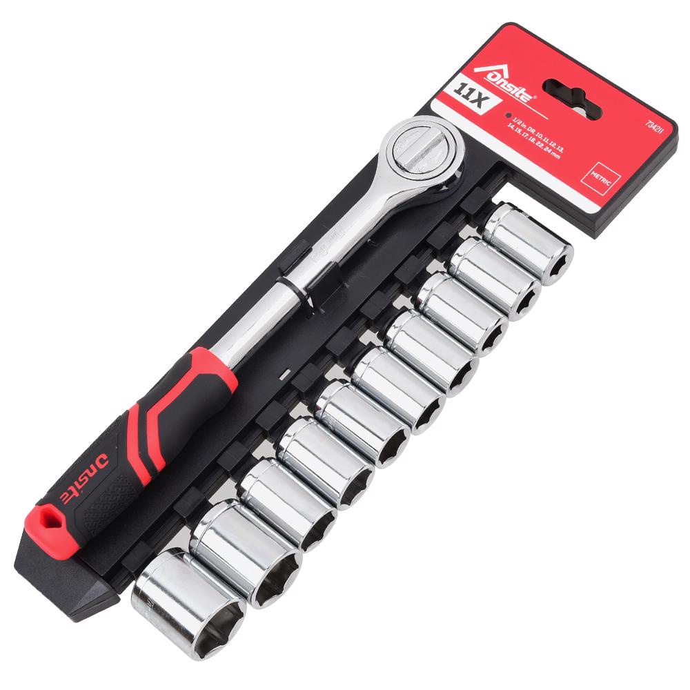 Jogo de Soquetes Sextavado 1/2'' (10 à 24mm) 11 Peças Onsite em Oferta na Shopee