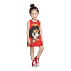 Vestido Infantil Menina Temático Fantasia Mulher Maravilha M