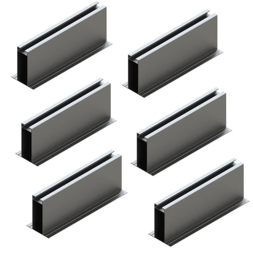 Estrutura Suporte Mini Trilho Fixador Placa Painel Solar Telha Metálica | Perfil Master | Kit 06 Un