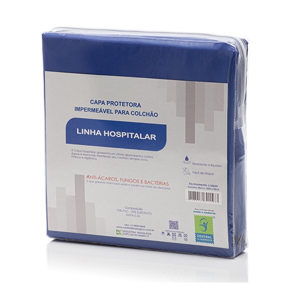 Capa Impermeável Para Colchão Solteiro Longo Napa Hospitalar - Fechamento c/zíper