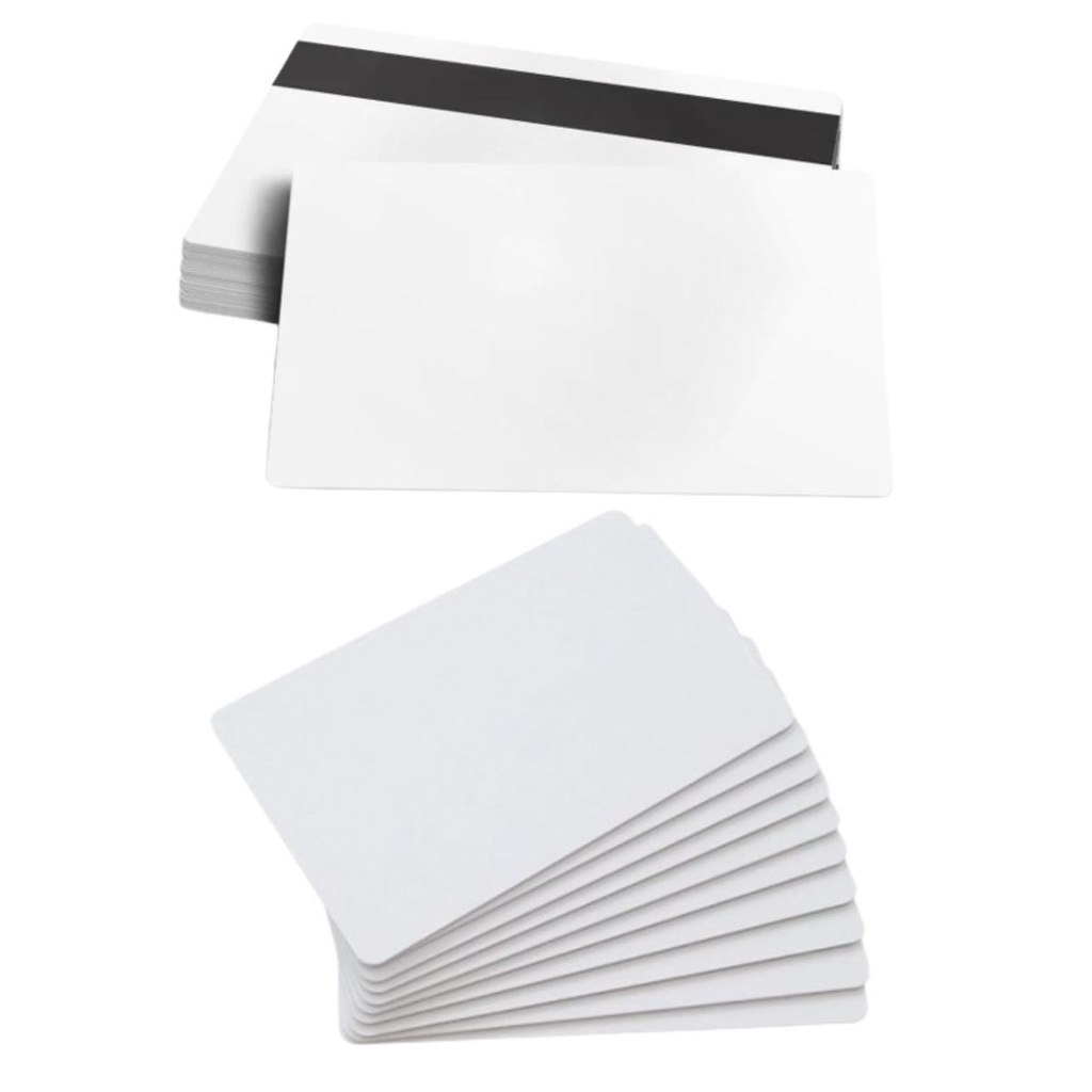 10 Cartões Pvc Branco P/ Crachá 54 X 86mm Com Tarja e 20 Sem Tarja