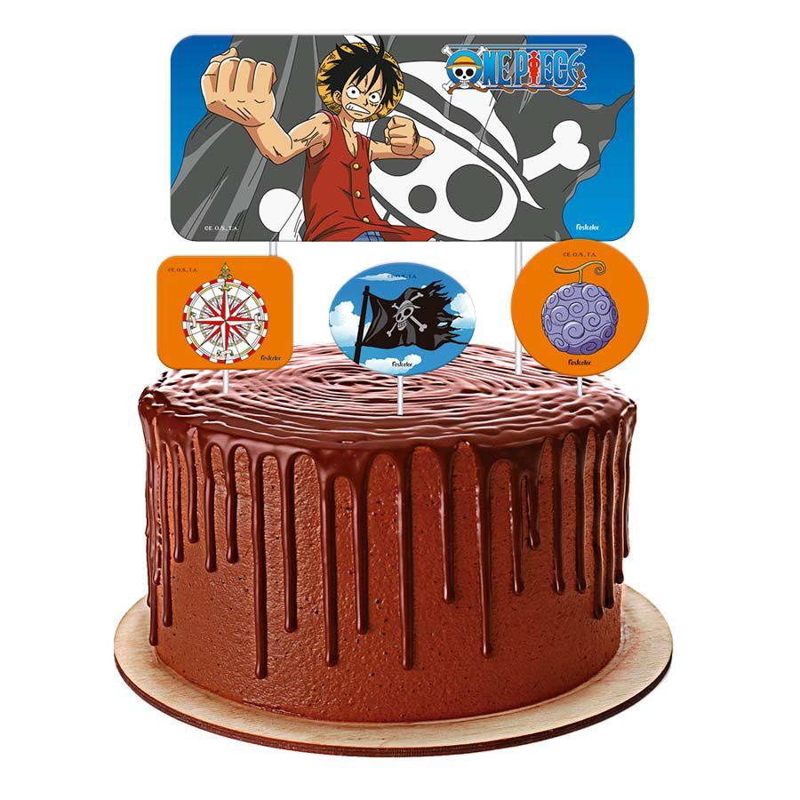 Topo de Bolo Festa One Piece - 4 unidades - Festcolor - Rizzo - Home & Living