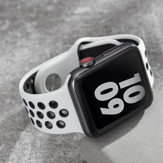 Pulseira Silicone Bicolor respirável Para Apple Watch 38 40 41 42 44 45 49 mm Iwo F8 Esportes