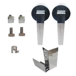 Kit 2 Roldanas e 1 Guia para Trilho Alumínio Premium - Polido - Al-Fer