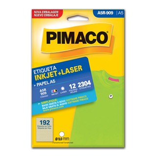 Etiqueta inkjet/laser A5R909 com 12 folhas Pimaco