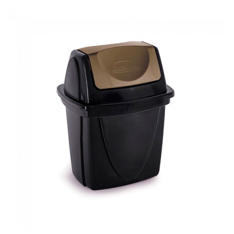 Cesto de lixo plást Preto basculante 3484 6,5 Litros Plasútil em Oferta na Shopee