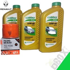 KIT TROCA DE ÓLEO LOGAN 1.0 2017>2021 10W40 LUBRAX + FILTRO