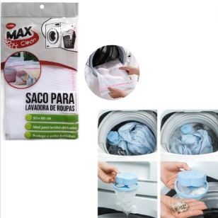 kit Sacos Lavar Roupa Delicada Com Zíper +  Esfera De Lavanderia Kit Lavanderia