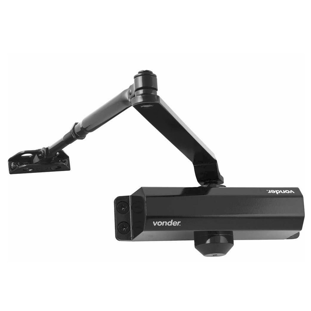 Mola Aérea para Porta Preto até 65Kg Vonder em Alumínio Amortecedor Fechamento Automático em Oferta na Shopee