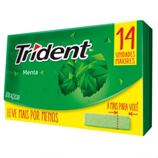 Goma de Mascar sem Açúcar sabor Menta Trident