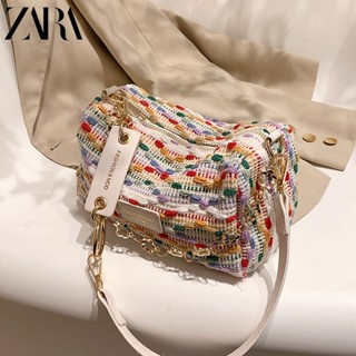 ZARA Sacos Coloridos Contrastantes Femininos De Cor Contrastante Verão 2023 Nova Bolsa Coreana De Malha Para Mensageiro Populares O Ombro