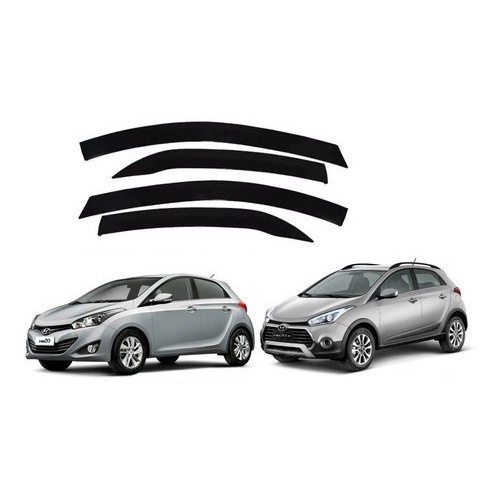Calha de Chuva Defletor Slim Hyundai Hb20 Hatch 2013 a 2019 4 Portas Ecoflex