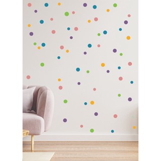 Adesivos Infantil De Parede 200 Bolinhas 4cm E 2cm Alegria